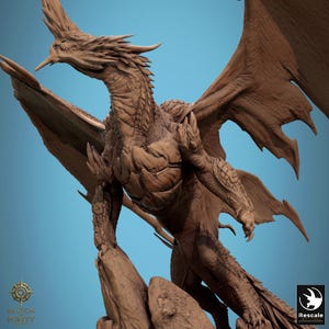 Chromatischer Blauer Drache | DND| TTPR Premium-Qualität ECO-Harz | von Rescale Miniatures