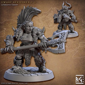 Dwarf Berserker Female | DND| TTRPG| Premium Quality ECO Resin | by Artisan Guild