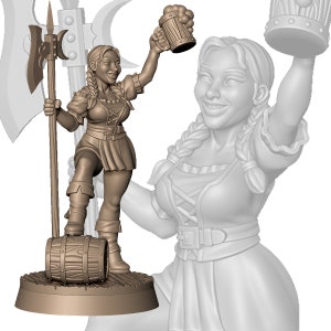 Axe Lady |TTRPG| by Menagerie Miniature