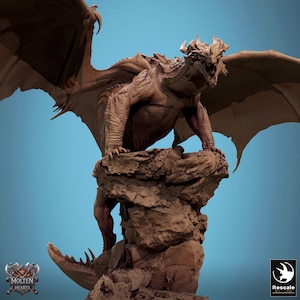 Red Dragon Cliff | DND| TTRPG| Premium Quality ECO Resin | by Rescale Miniatures