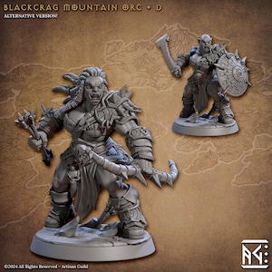 Blackcrag Mountain Orc Female Archer  | DND| TTRPG| Premium Quality  ECO Resin | by Artisan Guild