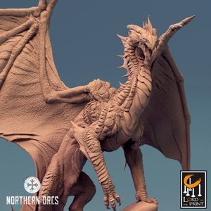 Silver Dragon Climbing | DND| TTRPG| Premium Quality ECO Resin | by Rescale Miniatures