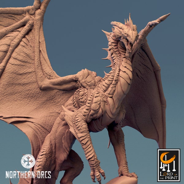 Silver Dragon Climbing | DND| TTRPG| Premium Quality ECO Resin | by Lord of the Print