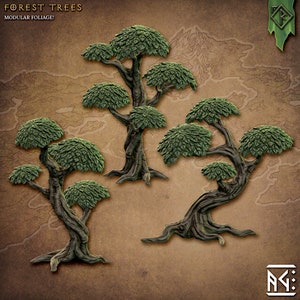Modular Forrest Trees | DND| TTRPG| Premium Quality ECO Resin | by Artisan Guild