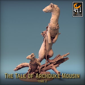 Mouse With Weasel Standing  | DND| TTRPG| Premium Quality ECO Resin | by Rescale Miniatures