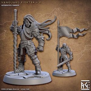 Vanguard Female Fighter Leader   | DND| TTRPG| Premium Quality  ECO Resin | by Artisan Guild