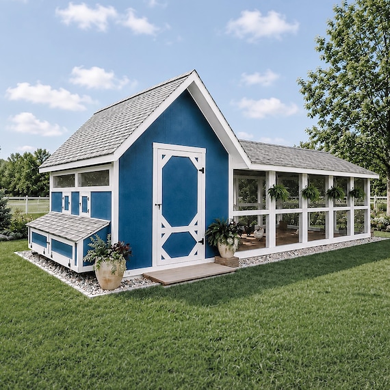 Large Chicken Coop Building Plans – DIY Walk-In Coop for 15-25 Chickens (Digital Download)