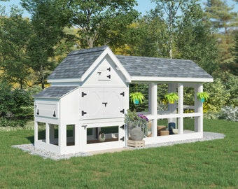 Small Chicken Coop & Run Building Plans | Walk In Run, Secure Backyard Chicken Coop for 3-6 Chickens | Digital Download DIY Plans