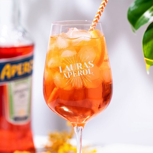 Bicchiere Aperol Spritz, Bicchiere Aperol, Regali personalizzati, Bicchiere da cocktail, Alcool, Idee regalo, Bicchiere Aperol Spritz personalizzato