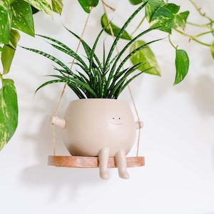 Hanging flowerpot with swing I Funny flowerpot I Hanging flowerpot I Gift idea I Decoration I Flowerpot I Decoration idea I Funny decoration