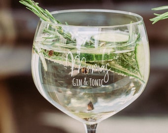 Gin Glas mit personalisierter Wunschgravur | Gin Glas mit Name | Personalisierbares Gin Glas | Gin Tonic Glas | Muttertagsgeschenk | Gravur