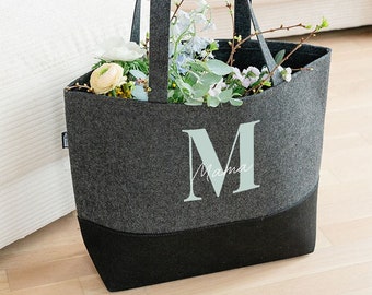 Personalisierbare Filztasche mit Name I Einkaufstasche mit Name I Personalisierte Geschenke I Muttertagsgeschenk I Geschenk für Frauen