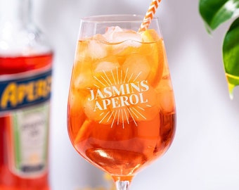 Aperol Spritz Glas, Aperol Glas, Personalisierte Geschenke, Cocktail Glas, Alkohol, Geschenkideen, Personalisiertes Aperol Spritz Glas