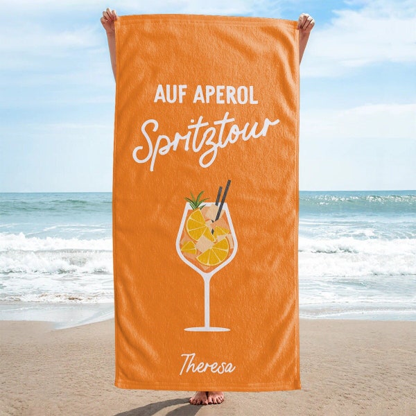 Aperol Spritz Handtuch | Strandtuch | Handtuch mit Text | Persönliches Handtuch | Aperol Spritz | Aperol Geschenke | Sommer | Urlaub