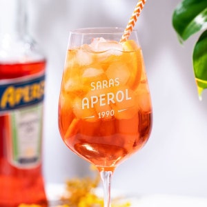 Personalisierbares Aperol Glas mit Jahreszahl I Aperol Spritz Glas I Valentinstagsgeschenk I Aperol Geschenke I Aperol Spritz I Aperol Glas