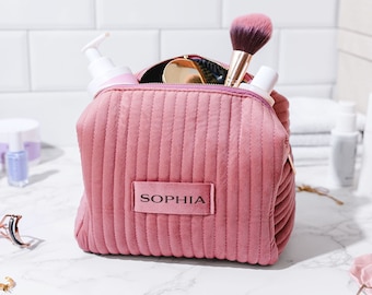 Trousse de maquillage personnalisable avec nom I trousse de toilette avec nom I cadeau pour femme I cadeau pour maman I idée cadeau pour petite amie