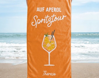 Serviette Aperol Spritz | Serviette de plage | Serviette avec texte | Serviette personnelle | Aperol Spritz | Cadeaux Aperol | Été | Vacances