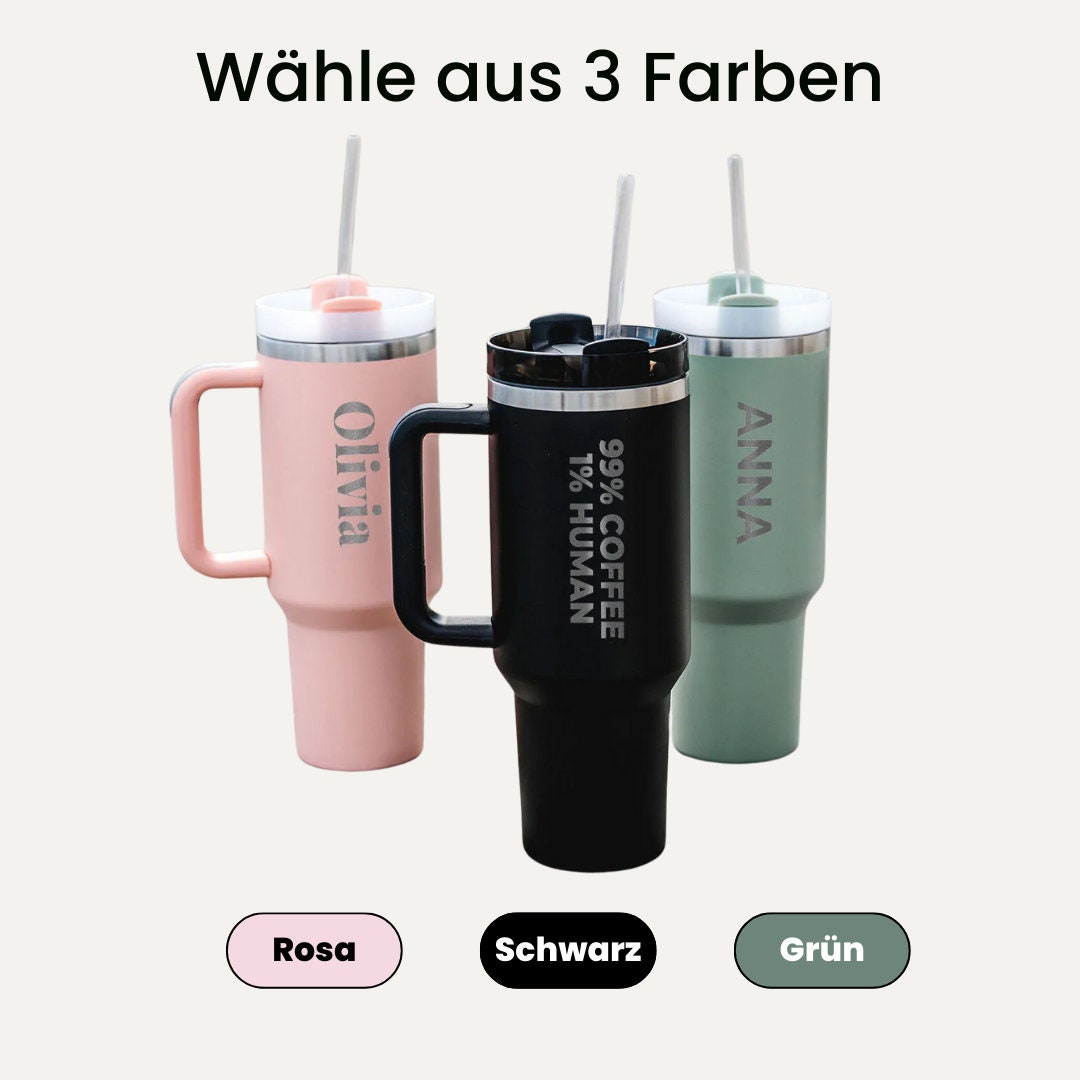 Trinkbecher Mit Griff & Faltbarem Strohhalm - 850 Ml Edelstahl Isolierbecher Mit Bigfoot Design