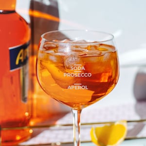 Aperol Spritz Glas, Aperol Glas, Personalisierte Geschenke, Cocktail Glas, Alkohol, Geburtstagsgeschenk, Personalisiertes Aperol Spritz Glas