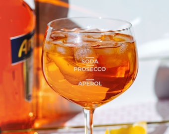 Aperol Spritz Glas, Aperol Glas, Personalisierte Geschenke, Cocktail Glas, Alkohol, Geschenkideen, Personalisiertes Aperol Spritz Glas