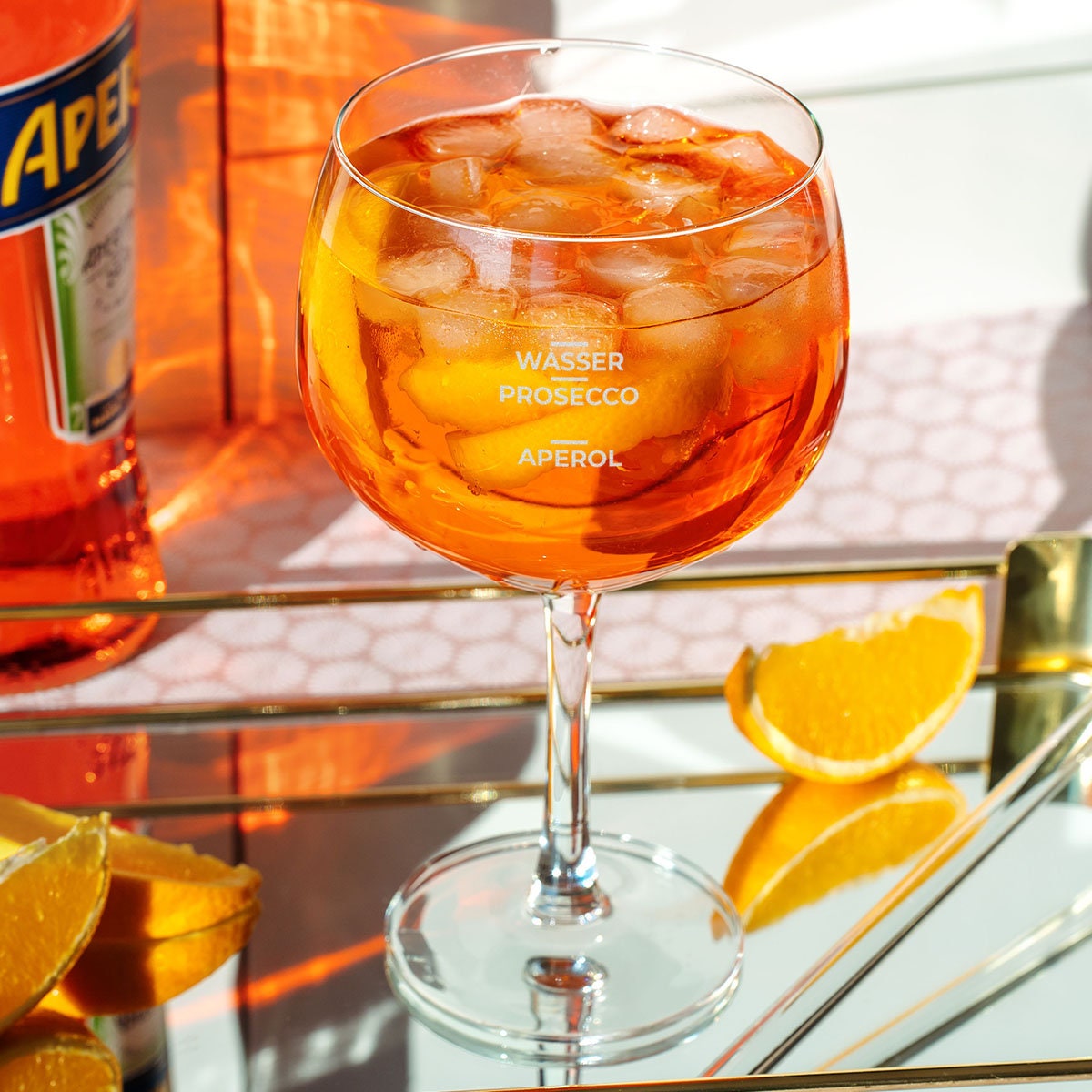 Personalized Aperol Spritz Glass - Engraved with Your Name and/or Text - Dishwasher-Safe - 530 ml - High-Quality Laser Engraving