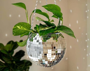 Discokugel Blumentopf | Discokugel | Blumentopf | Hängender Blumentopf | Geschenke für Freundin | Spiegel Blumentopf | Geschenke für Zuhause