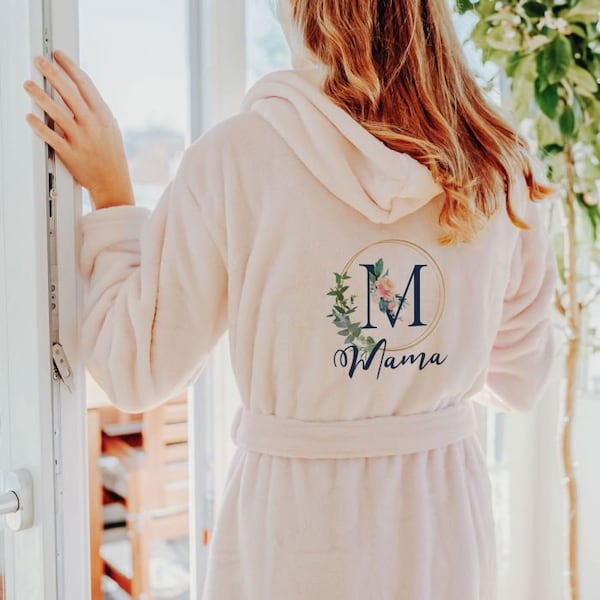 Peignoir personnalisable avec nom | Cadeau de la fête des mères | Peignoir | Cadeaux personnalisés | Cadeau pour les femmes | Momie