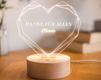 Hochzeitsgeschenk I Geschenk I Hochzeitsgeschenk I Jahrestag Geschenk I Herz-Lampe I Lampe mit Text I Personalisierbare Lampe I Romantisch