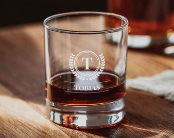 Personalisierbares Whisky Glas mit Monogramm I Whisky I Whisky Glas mit Gravur I Persönliches Geschenk  I Geschenke für Männer