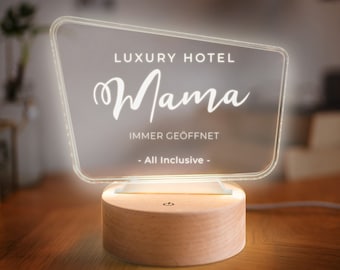 Personalisierbare LED-Lampe im Werbetafel-Design I Lampe Werbetafel I Personalisierbare Leuchte I Geschenk für Mama I Muttertagsgeschenk