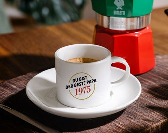 Personalisierbare Espresso Tasse mit Namen und Jahreszahl I Espresso Tasse I Kaffee I Geschenk für Mama I Geschenk für Papa I Geburtstag