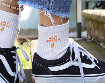 Aperol Spritz Sokken I Gepersonaliseerde Sokken Drankjes I Gepersonaliseerde Sokken I Sneaker Sokken I Sokken met Drankjes I Festival I Cadeau