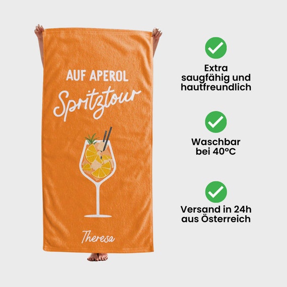 Scinzene Aperol Strandtuch XXL 90x180cm - Sandfrei Schnelltrocknend