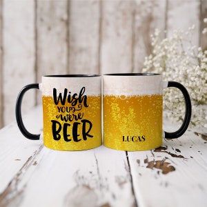 Tasse personnalisée Wish you was Beer I Cadeau de bière I Tasse de bière I Cadeau drôle I Cadeau pour les hommes I Cadeau de la fête des pères image 7