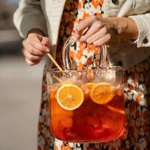 Aperol Glas Handtasche I Glas Vase I Vase I Dekoideen I Dekoration I Vasendeko I Geschenk für Freundin I Bowlengefäß I Bar Zubehör I Aperol