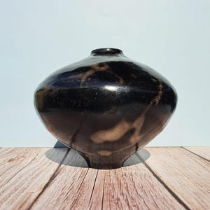 Handcrafted Ceramic Pot with Silky Black Surface
