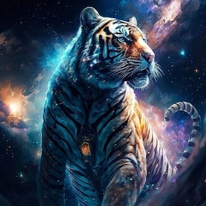 Galaxy Tiger full coverage cross stitch pattern