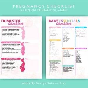 Pregnancy Checklists Bundle Printable Pregnancy to Do List PDF A4 Printable, Pregnancy Planning ...