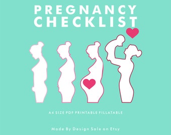 Pregnancy Checklists Bundle Printable Pregnancy to Do List PDF A4 ...
