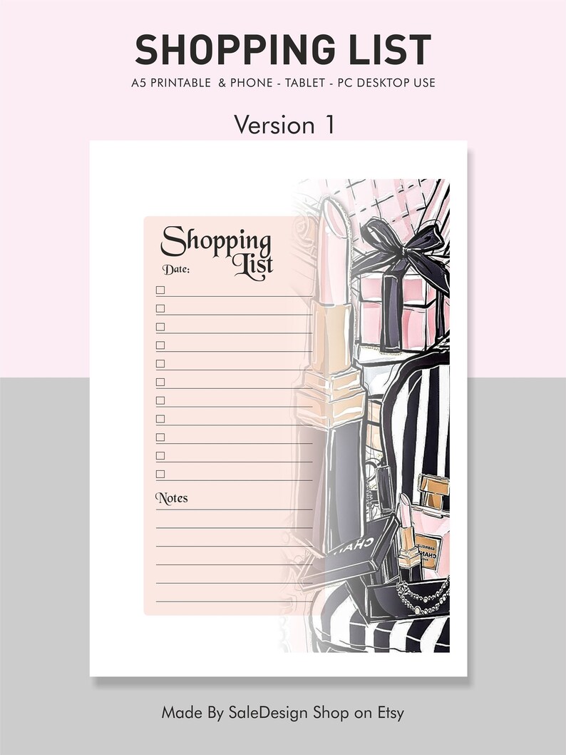 Printable Shopping List Template, to Buy List, Item Checklist, Shopping ...