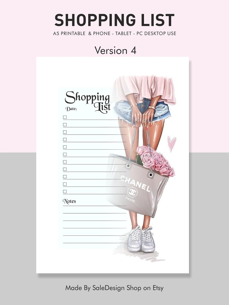 Printable Shopping List Template, to Buy List, Item Checklist, Shopping ...