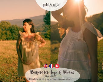 Rafaela Top & Dress PDF Pattern, Detailed Instructions, Video Tutorial, Cottagecore, Romantic, Heirloom, Babydoll, Maternity, Lace, Pintucks