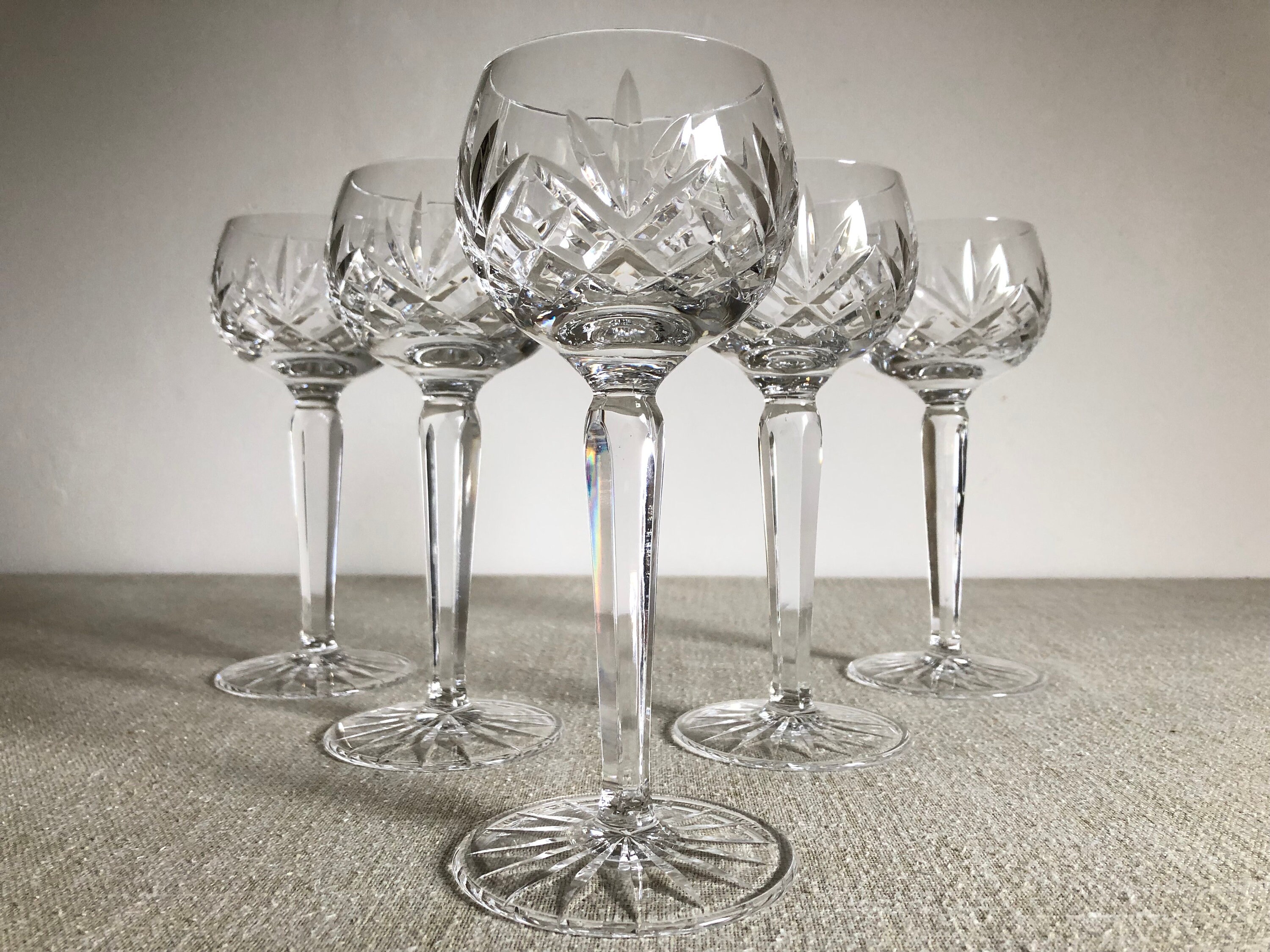 Sparkle Tall White Wine Decanter and Wine Glasses w/ Swarovski Diamonds -  Set of 5