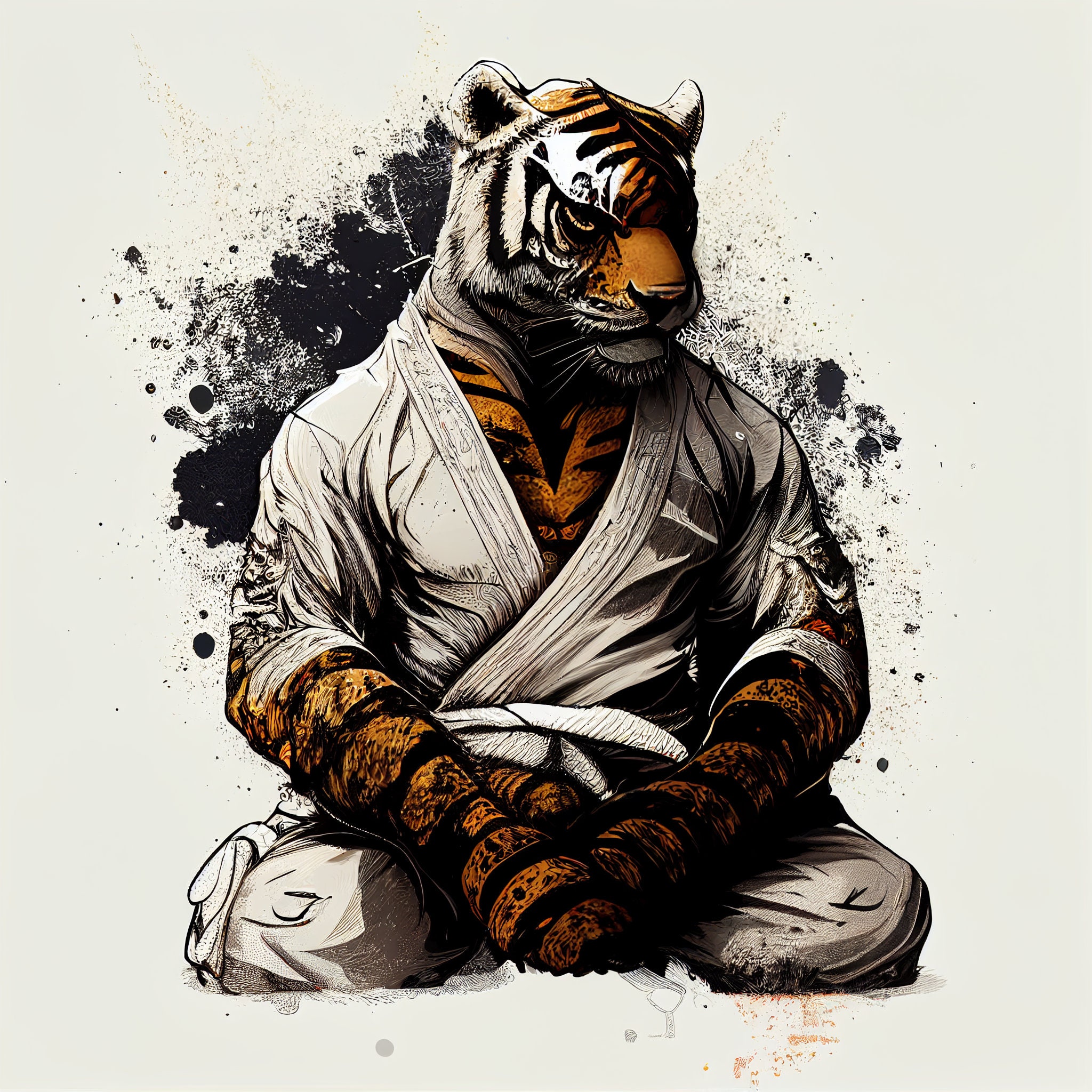 Muay Thai Twin Fighting Tigers Brasileño Jujitsu MMA Camiseta de manga  corta para adultos
