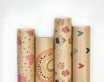 Wrapping paper partner gift anniversary romantic kraft paper, gift husband packaging hearts design wrapping paper hearts for her