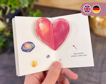 Mini Libro del Amor | Regalo Personalizado para Novio, Novia, Esposo, Esposa | Papel Italiano Hecho a Mano | Aniversario, Cumpleaños