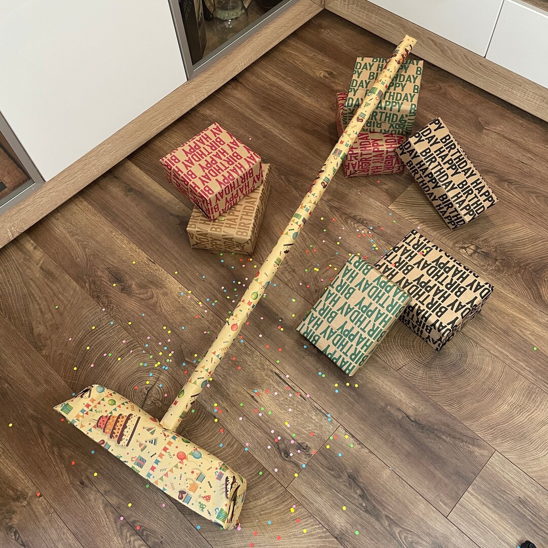 Large Broom Gift Wrap Set Unusual and Funny Surprise for Etsy