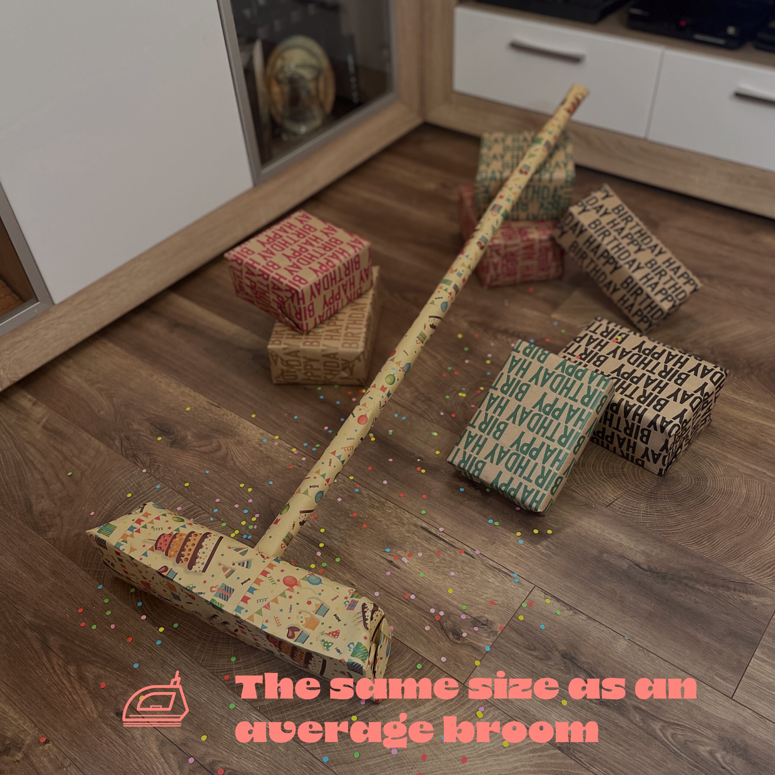 Large Broom Gift Wrap Set Unusual and Funny Surprise for Etsy