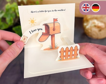 Regalo romantico per lui e per lei | Piccola lettera d'amore per anniversario o compleanno | Biglietto pop-up fatto a mano in carta italiana