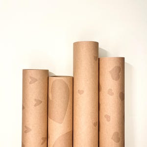 Embrulho para presente parceiro presente aniversário romântico papel kraft, presente amigo embalagem corações design aniversário casamento corações para o amor dela
